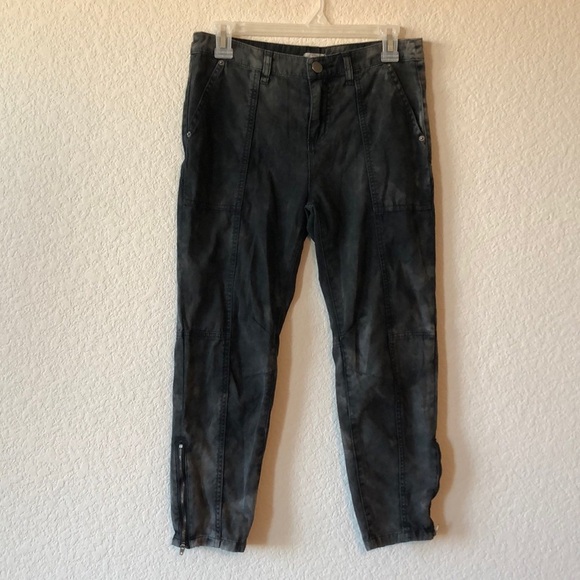 Ecote tie dyed pants marbled look to them bleached skinny zip ankle - Picture 2 of 7